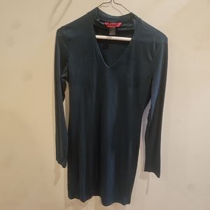 Teal long sleeve mini dress